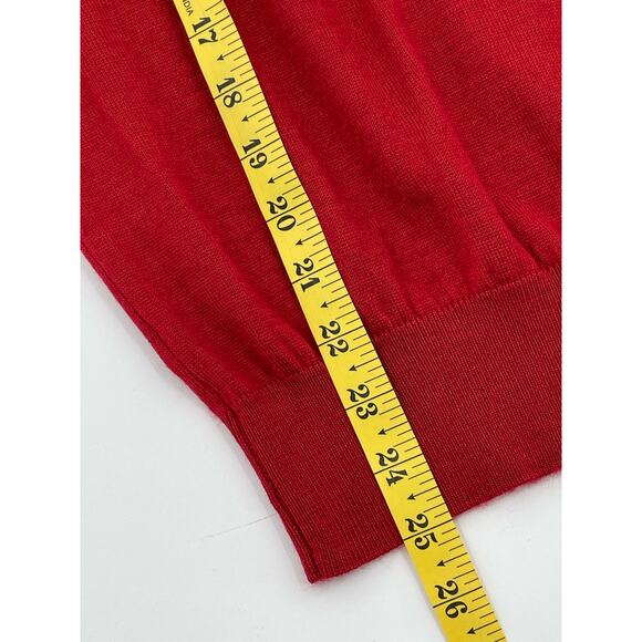Point Zero Merino Wool Blend Men’s Sweater, V-neck, Red, Sz. M. Soft Preppy - Picture 7 of 10